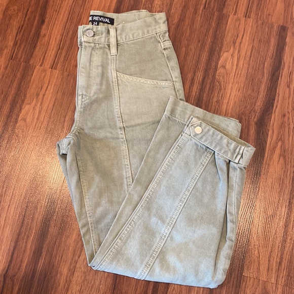 Blue Revival size24 olive green cargo style denim - Picture 5 of 16